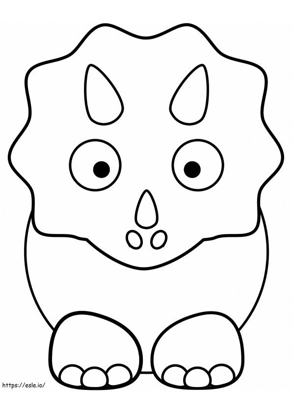 Página para colorir Triceratops dos desenhos animados para colorir