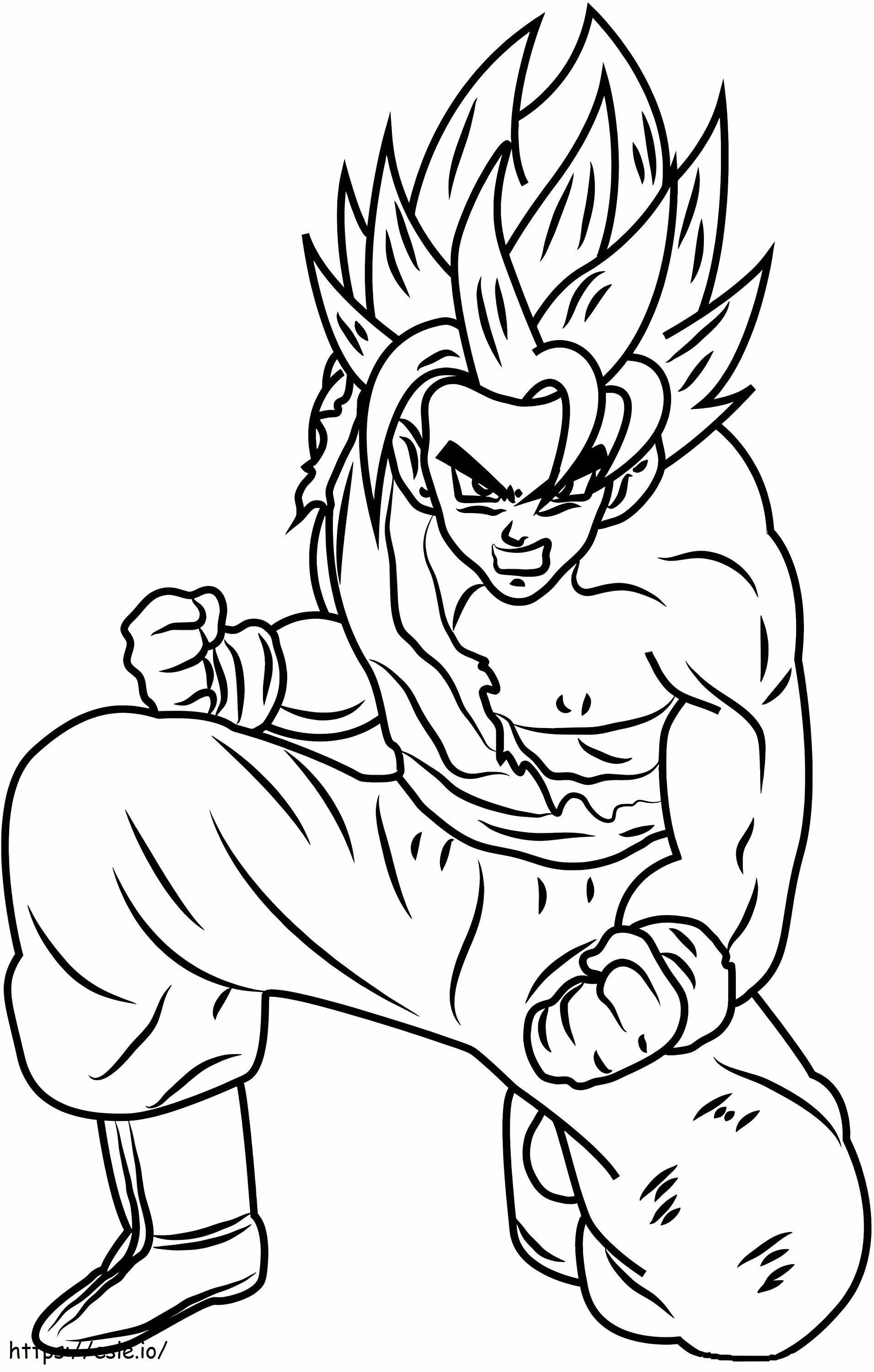 Son Goku está lutando para colorir