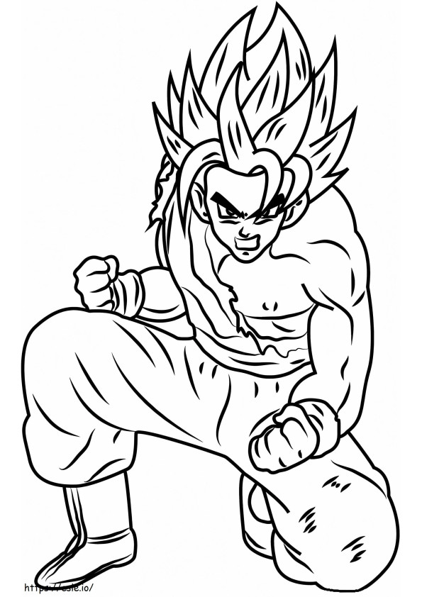Son Goku está lutando para colorir