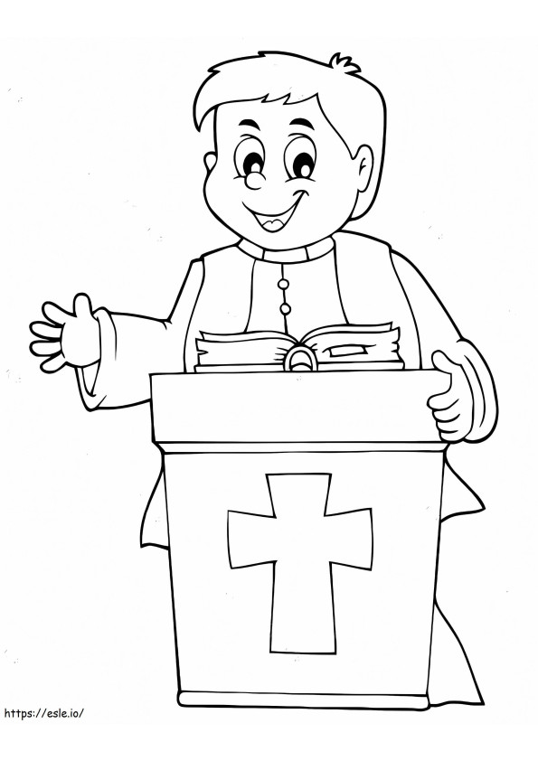 Priest Smiling coloring page