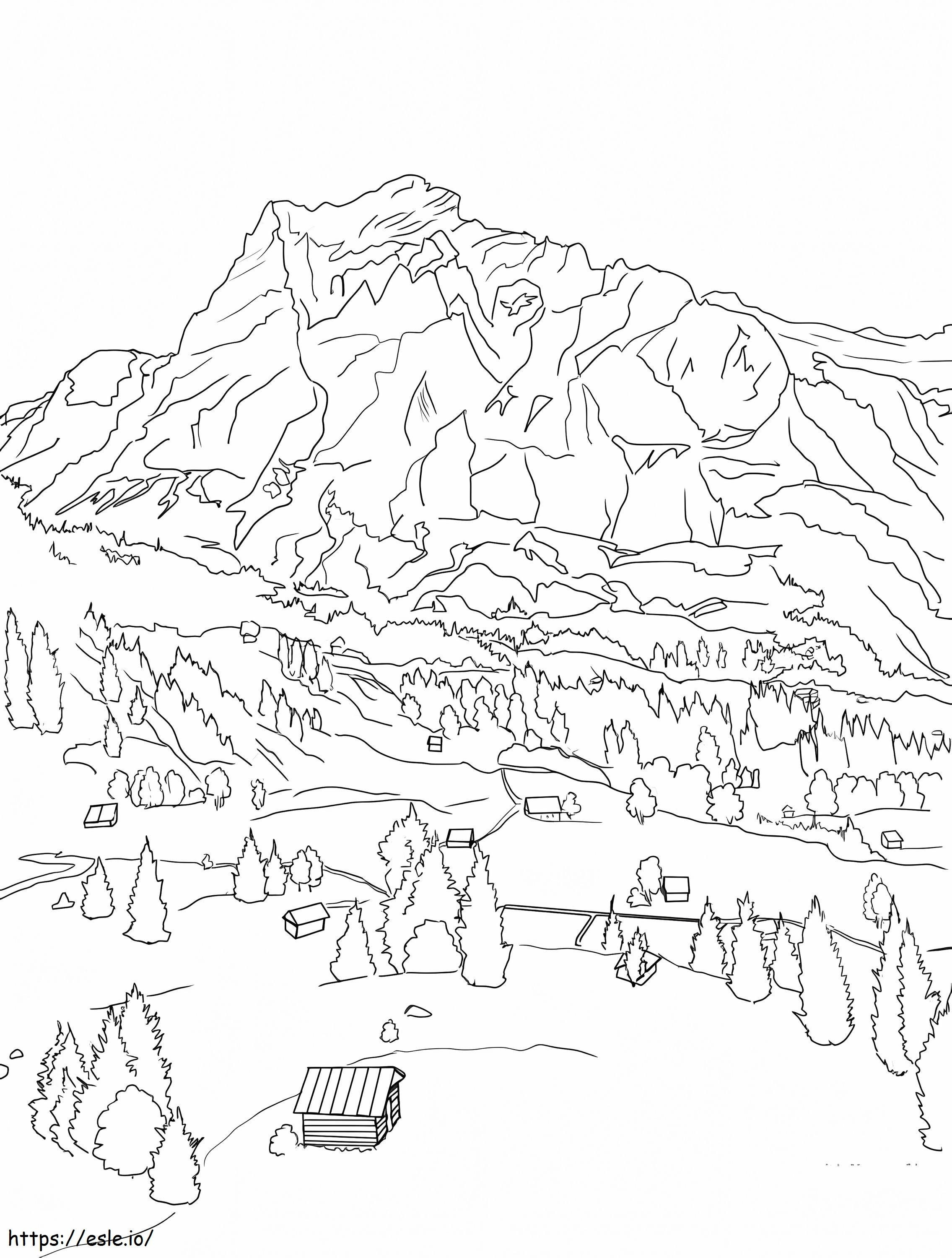 Swiss Alps coloring page