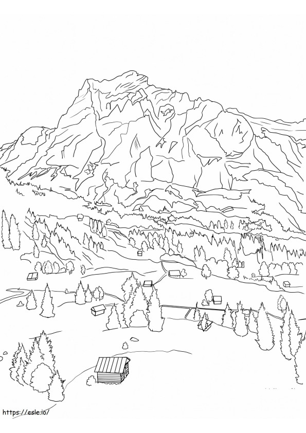 Coloriage Alpes suisses à imprimer dessin