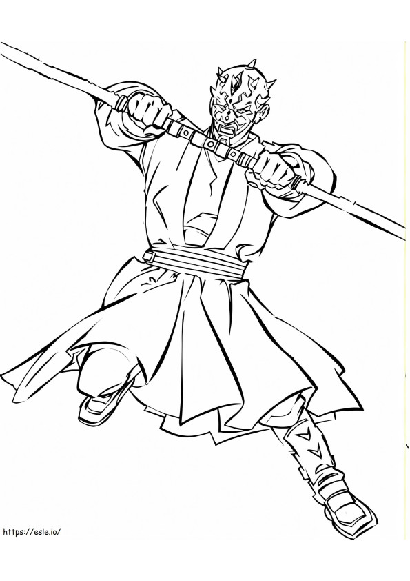 Darth Maul And Lightsaber coloring page