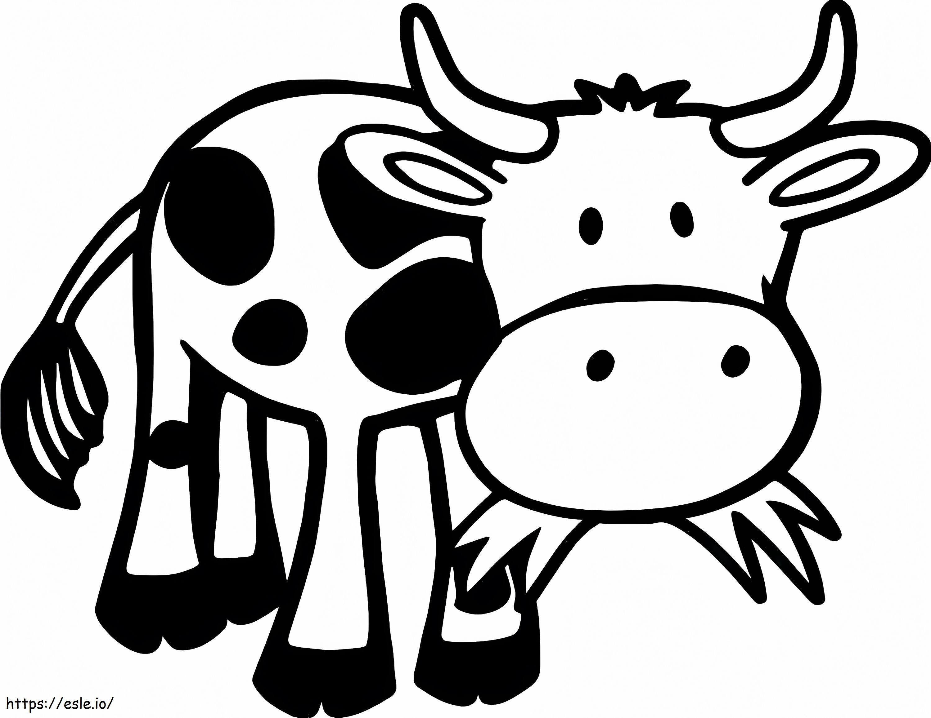 Funny Cow Eating Grass coloring page