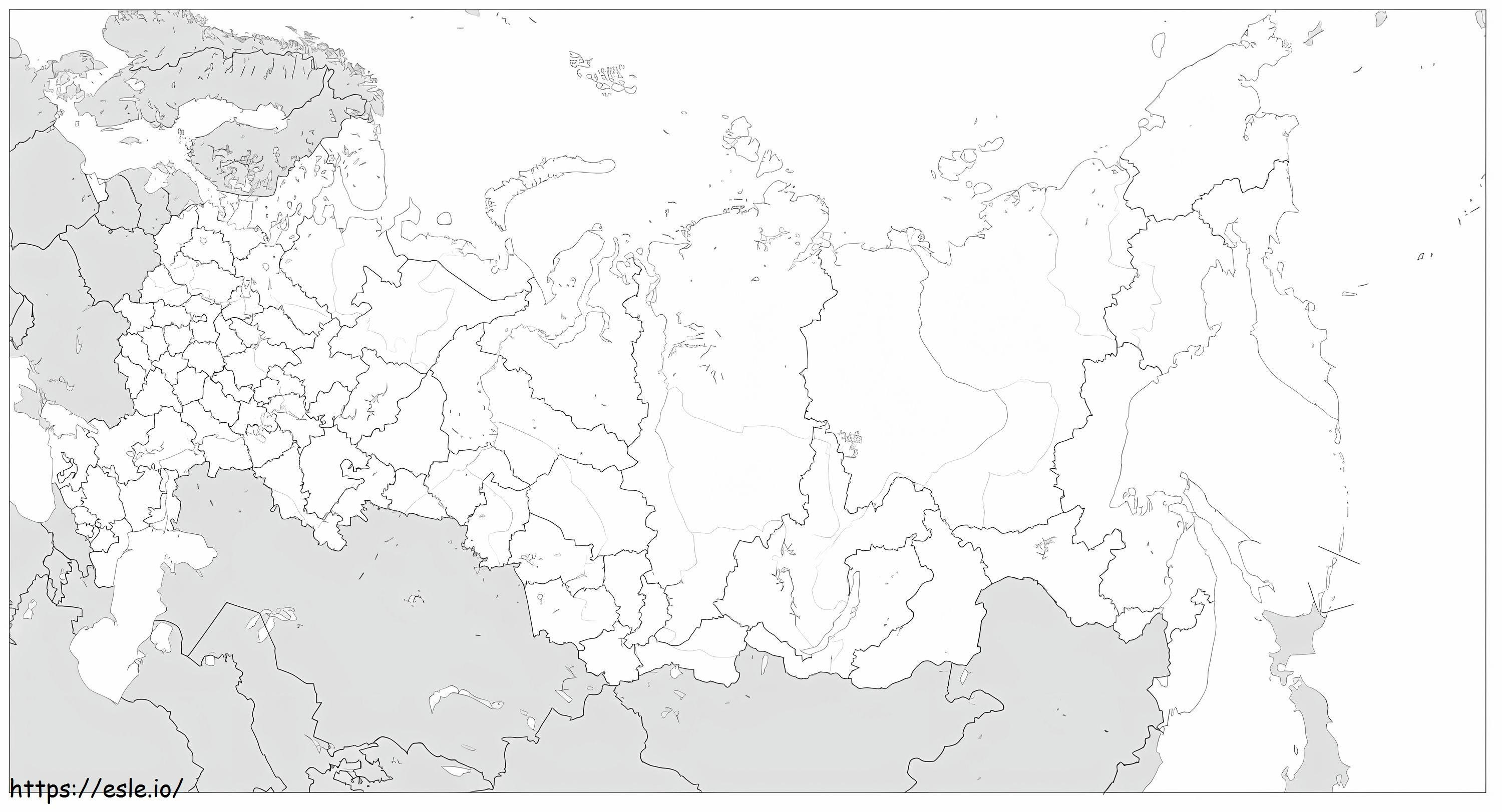 Mapa da Rússia 1 para colorir