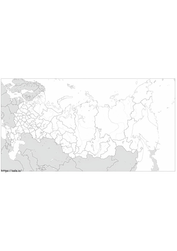 Coloriage Carte de la Russie 1 à imprimer dessin