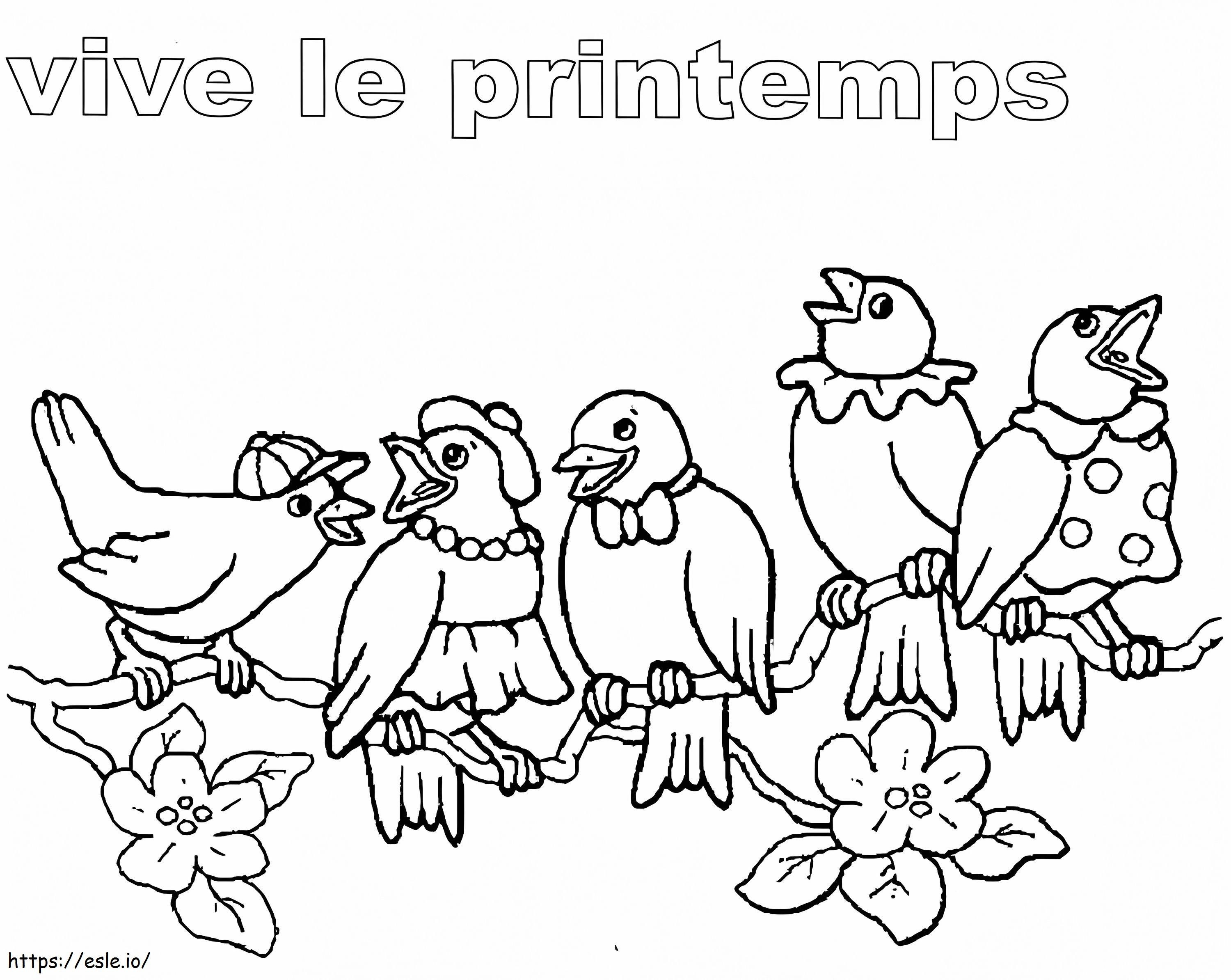 Coloriage Vive le printemps 1 à imprimer dessin