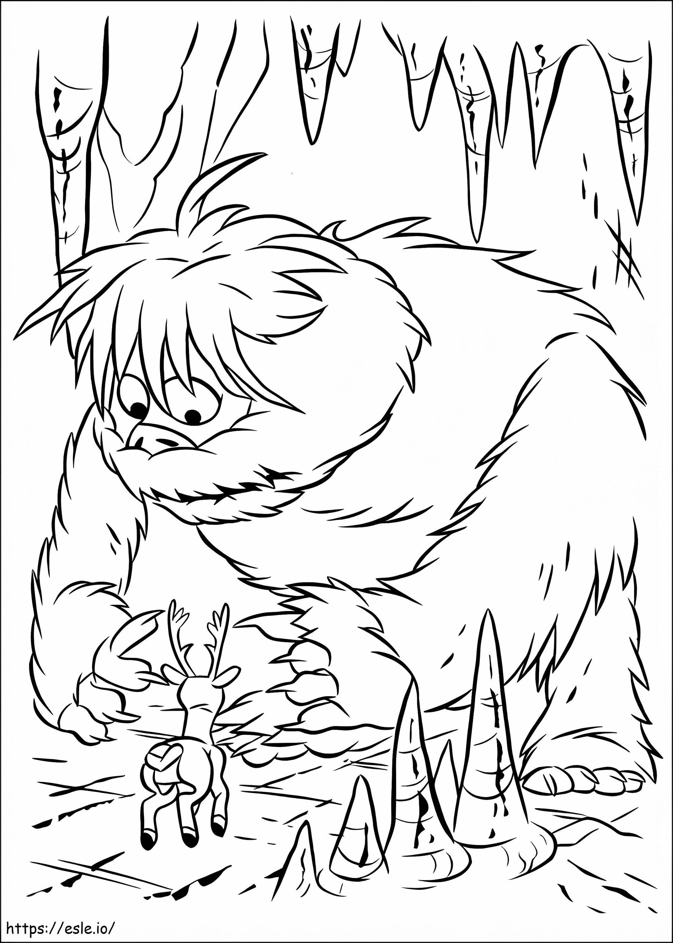 Snowmonster And Rudolph coloring page
