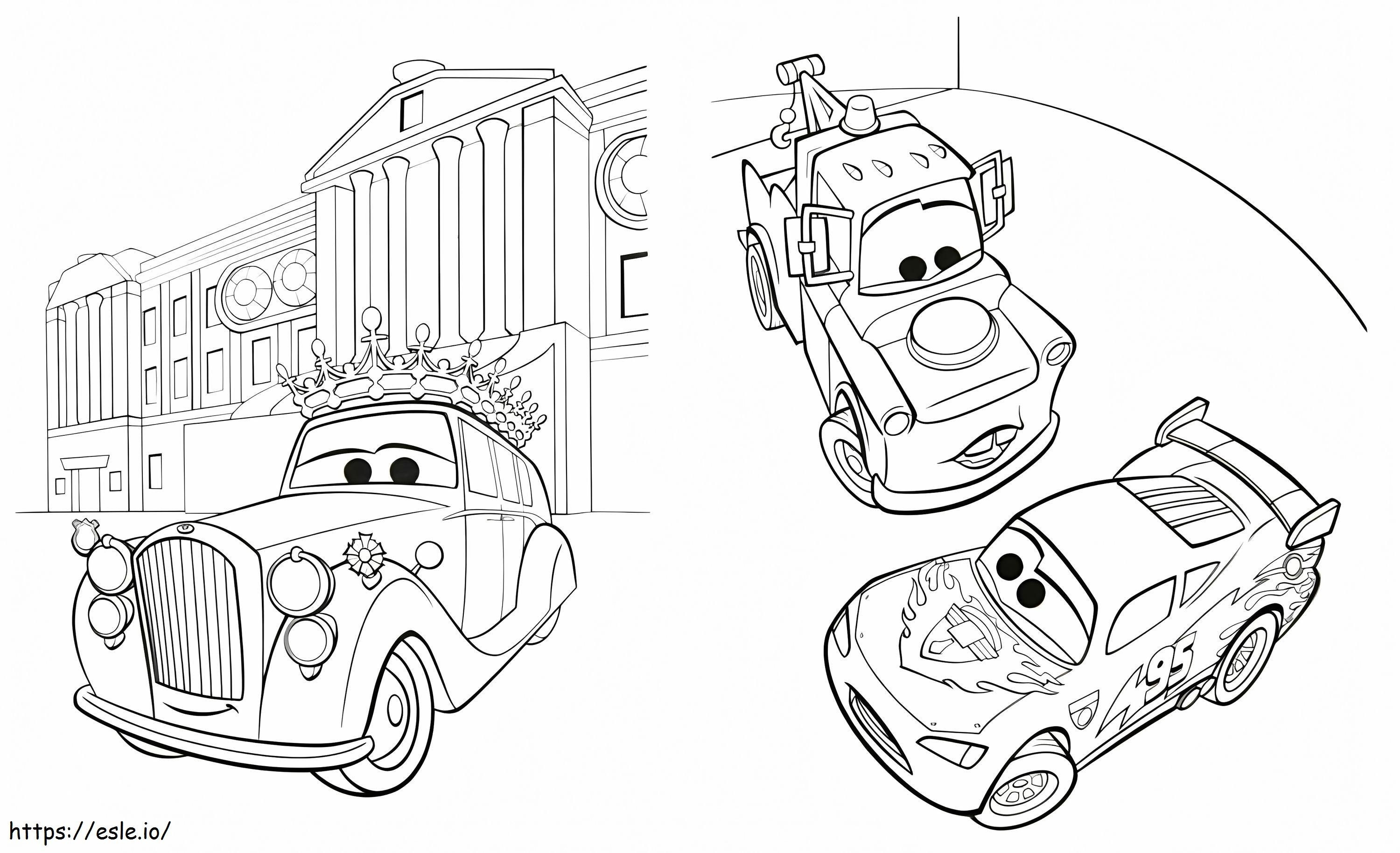 Personagens de carros 2 para colorir