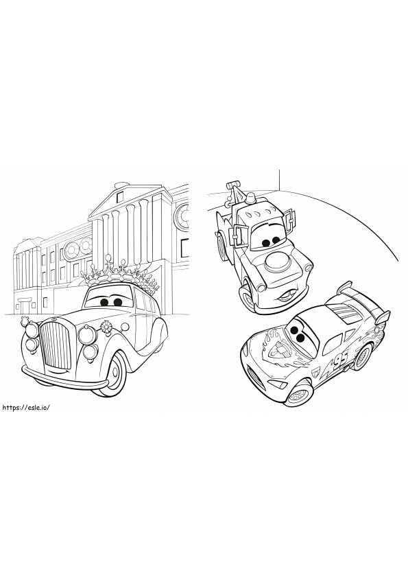 Cars Characters 2 coloring page