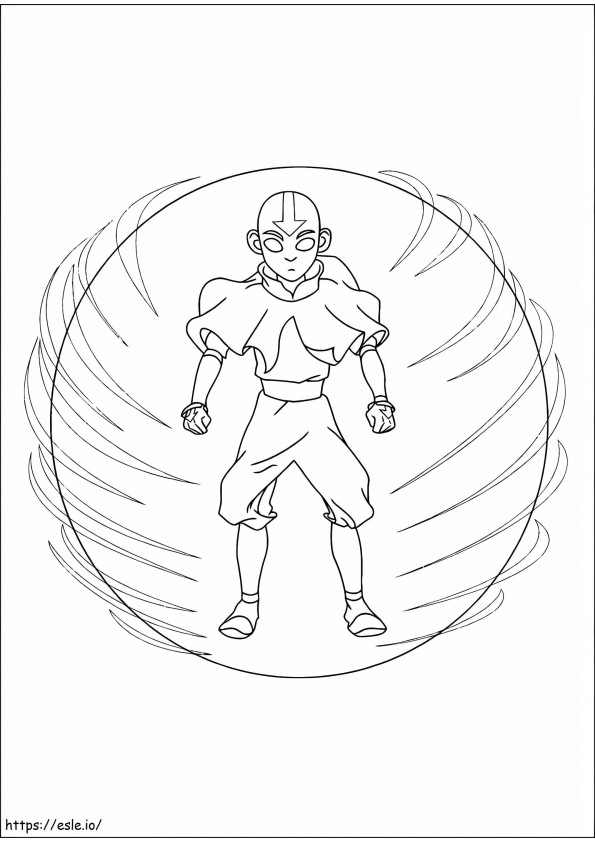 Aang In Earball A4 coloring page