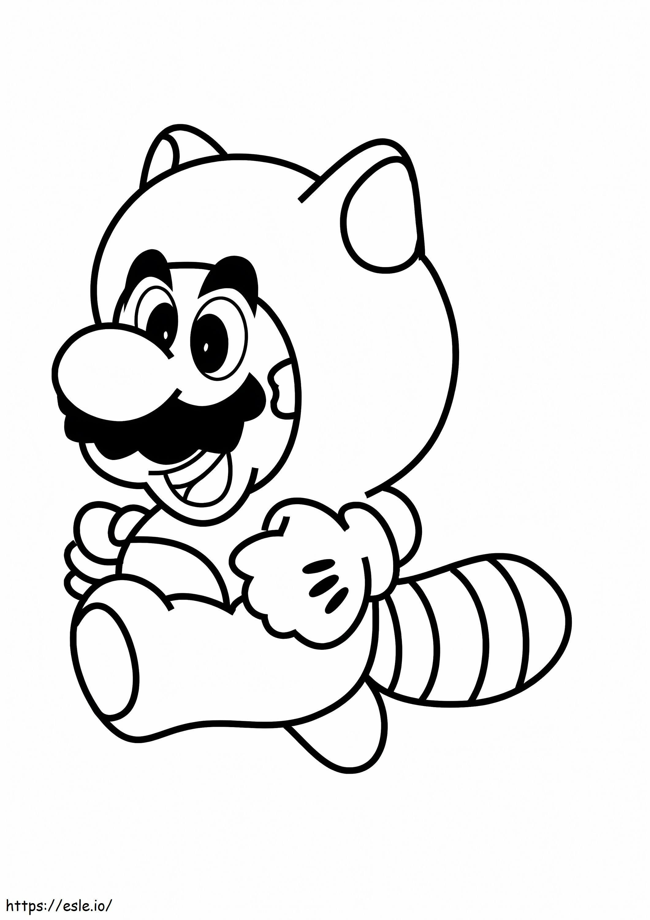 Raccoon Mario coloring page