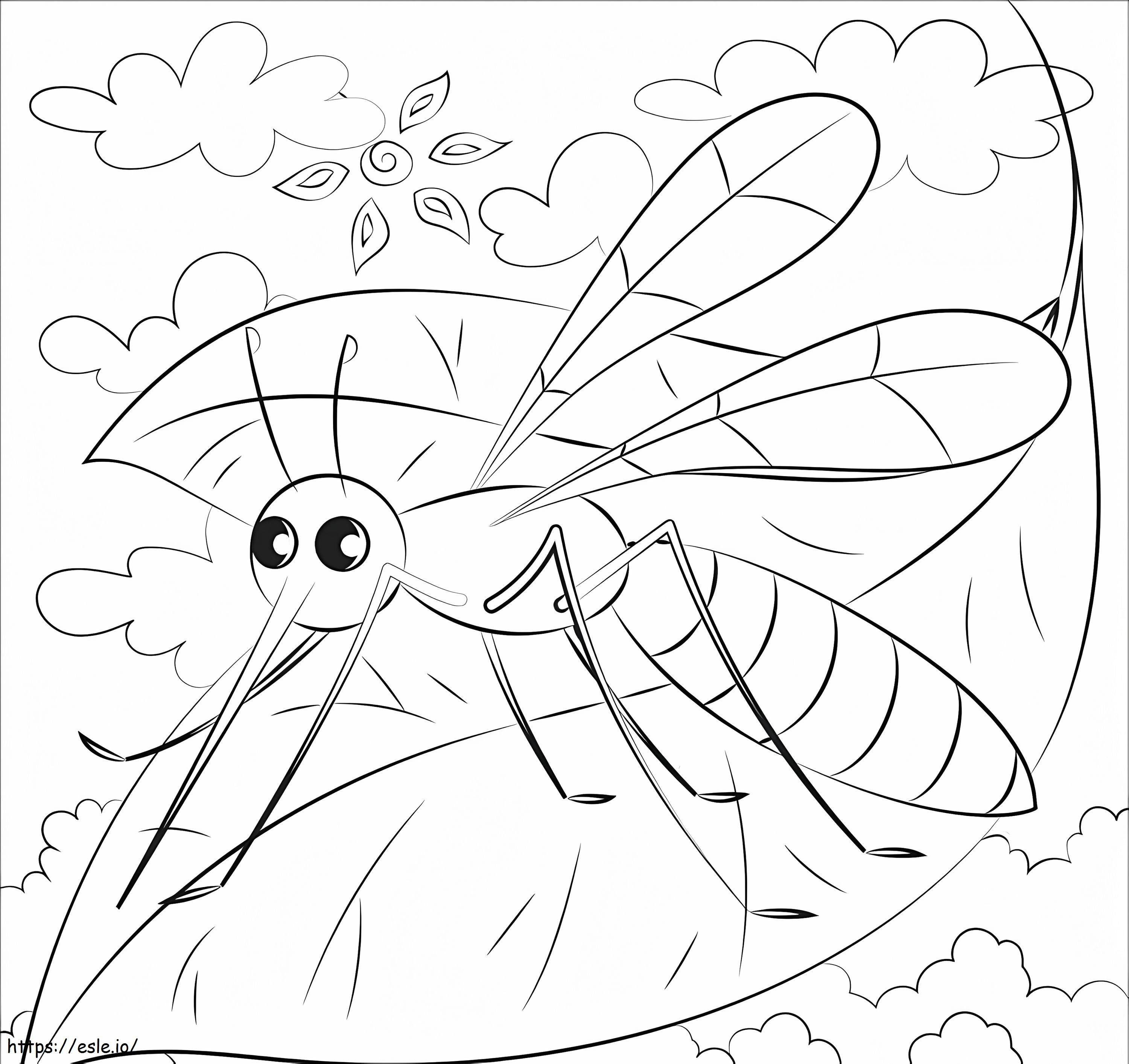 țânțar drăguț de colorat