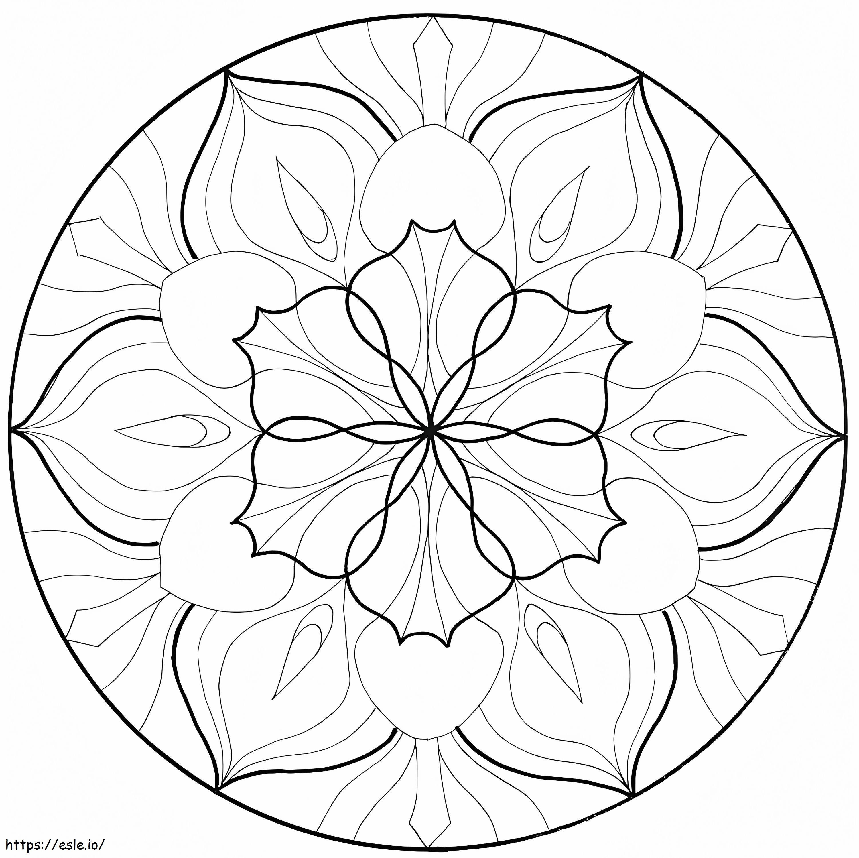 Imprimă Mandala de flori de colorat