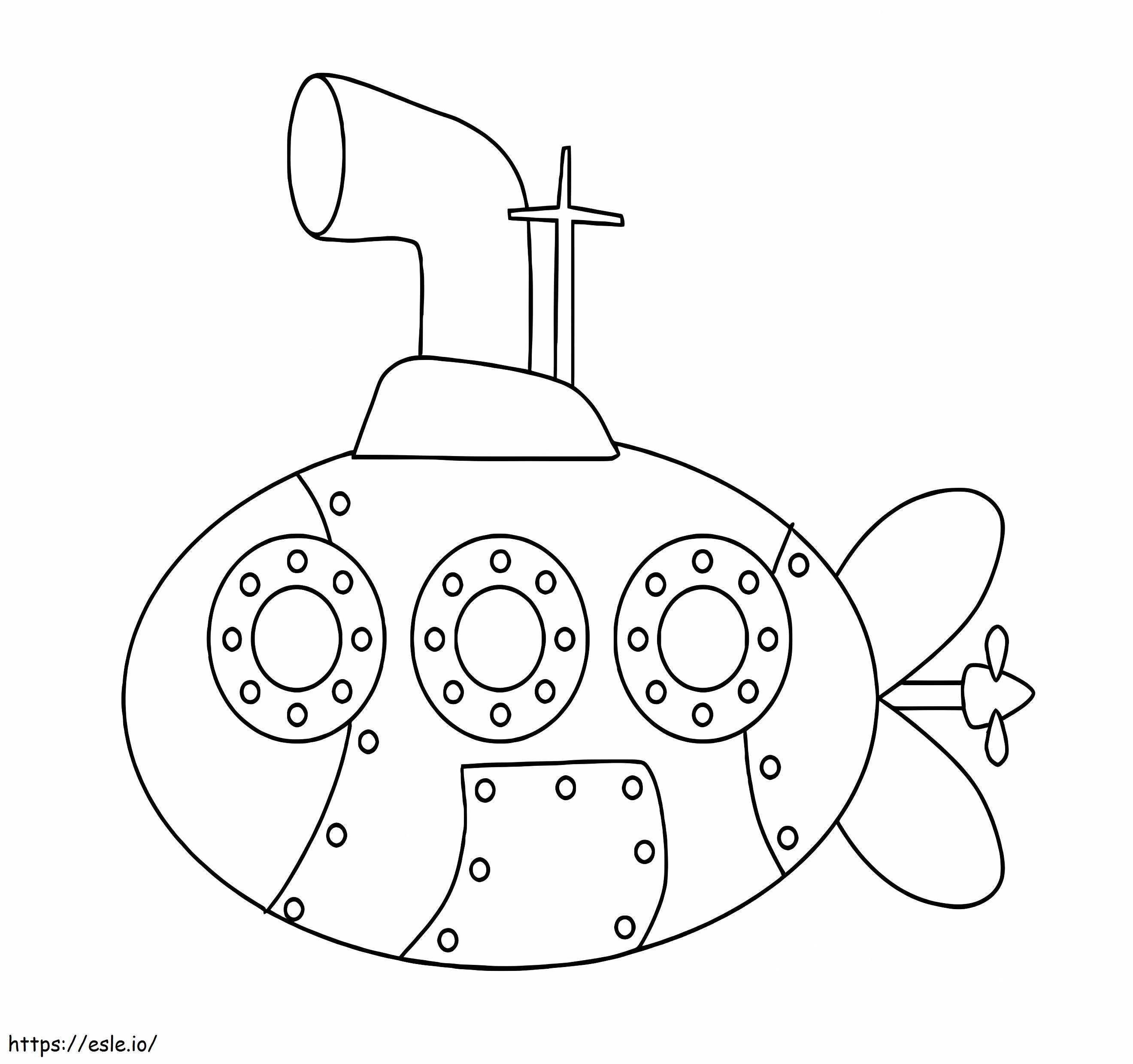 Um Submarino Mágico para colorir