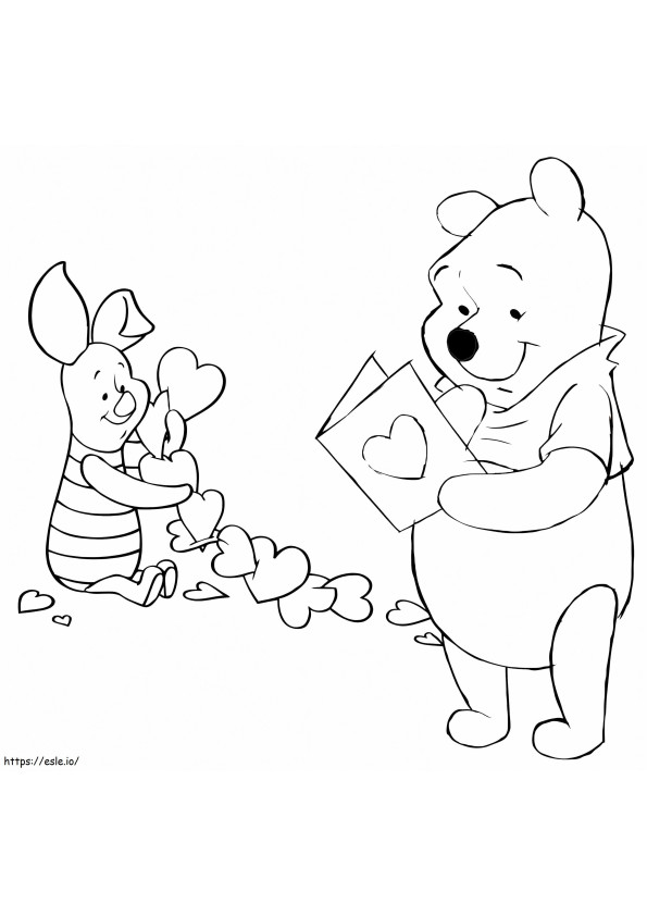 Valentim Pooh Disney para colorir