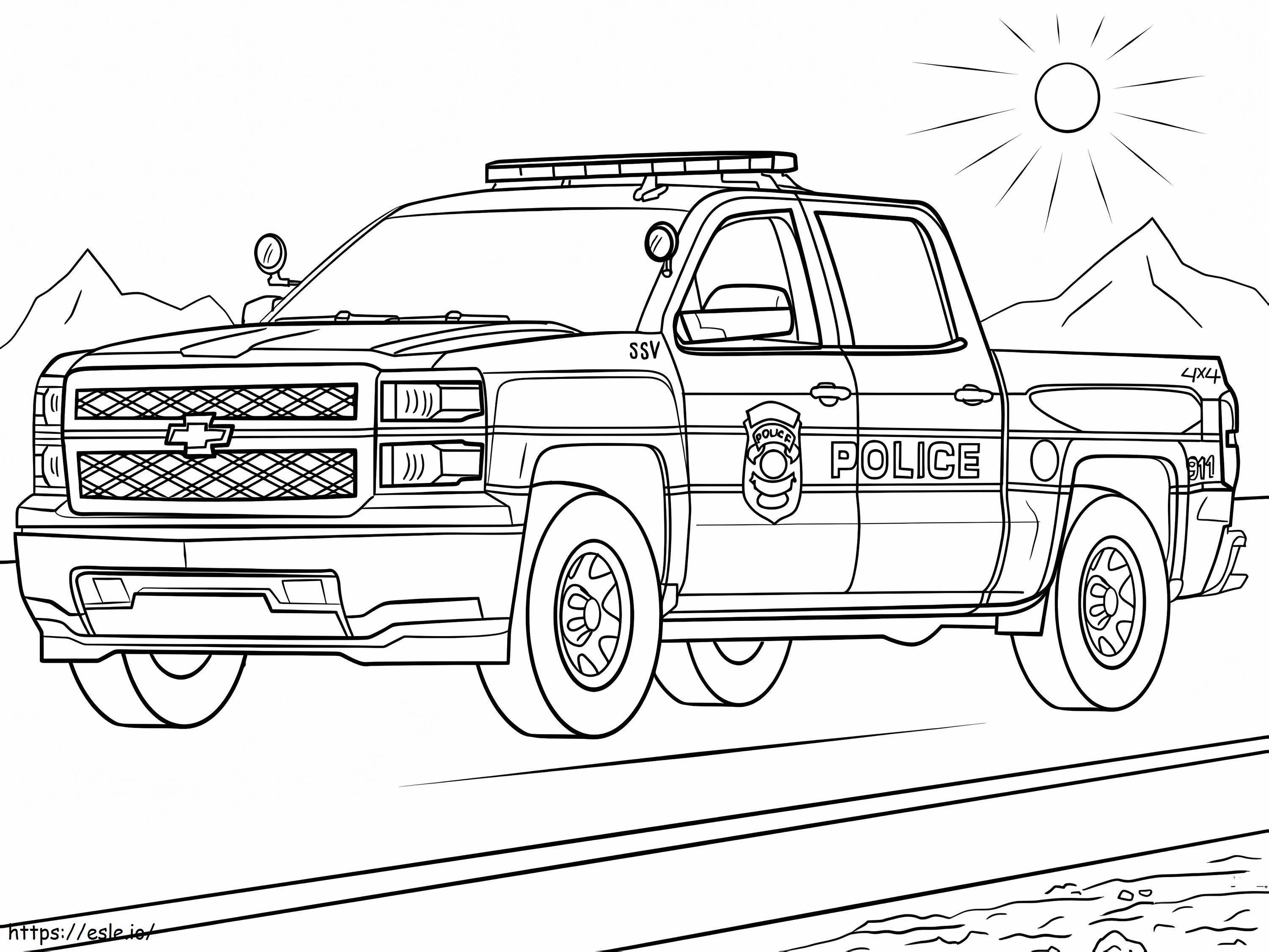 Police Truck Coloring Page coloring page