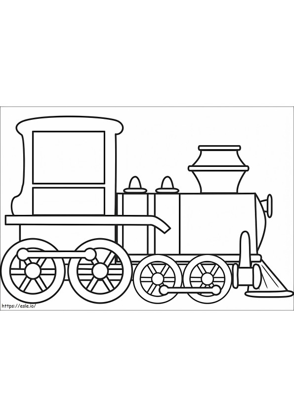 Eenvoudige trein kleurplaat