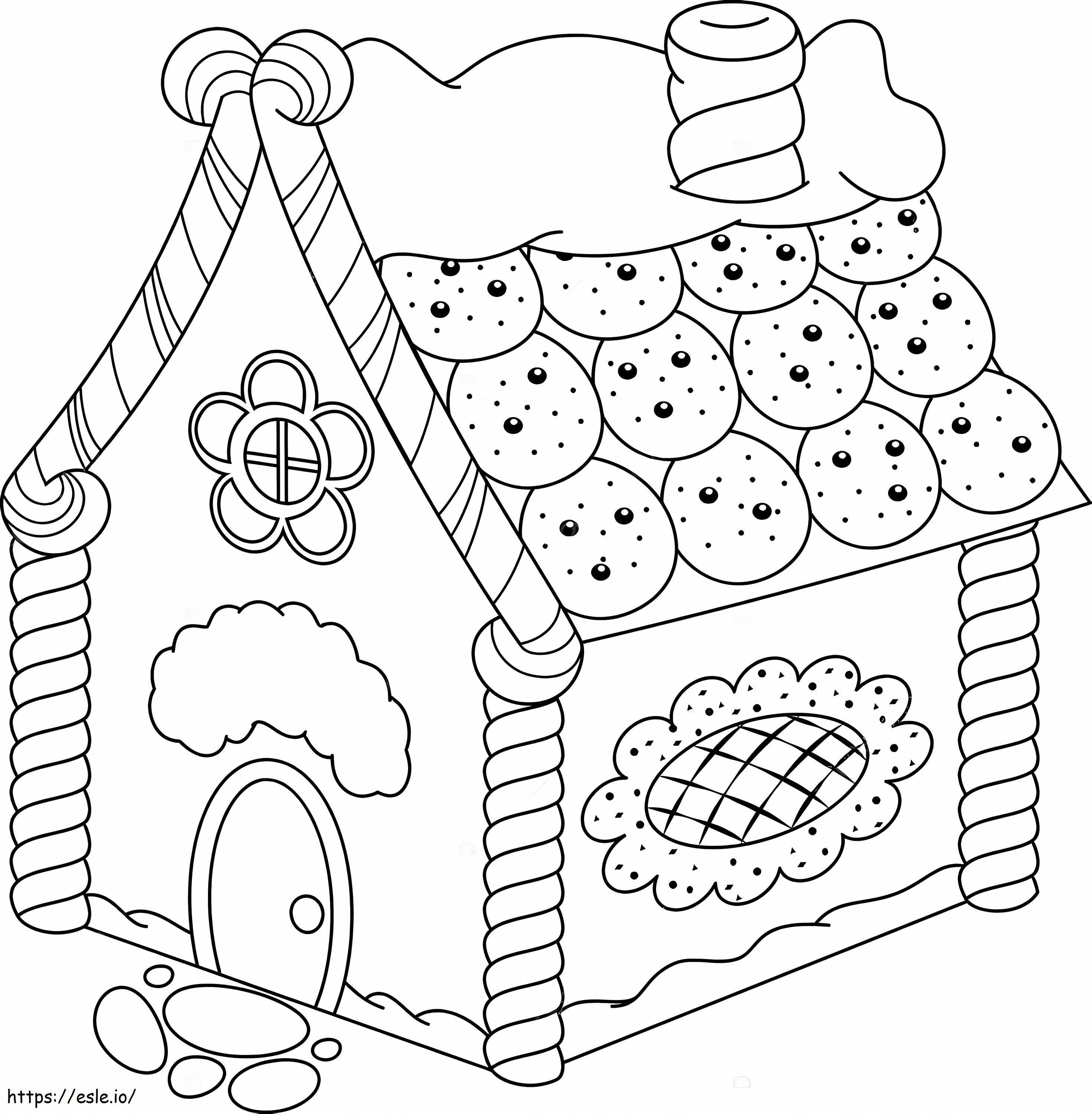 Candy House For Christmas coloring page