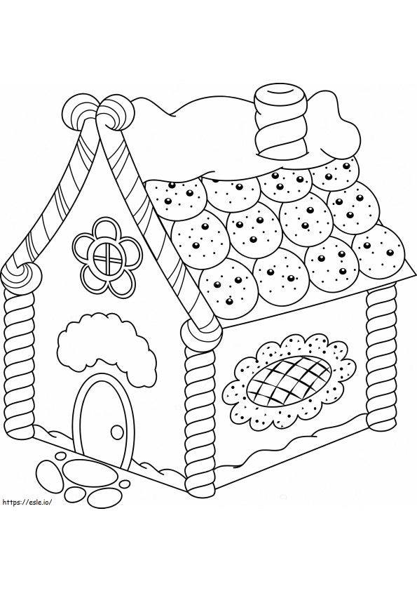 Candy House For Christmas coloring page