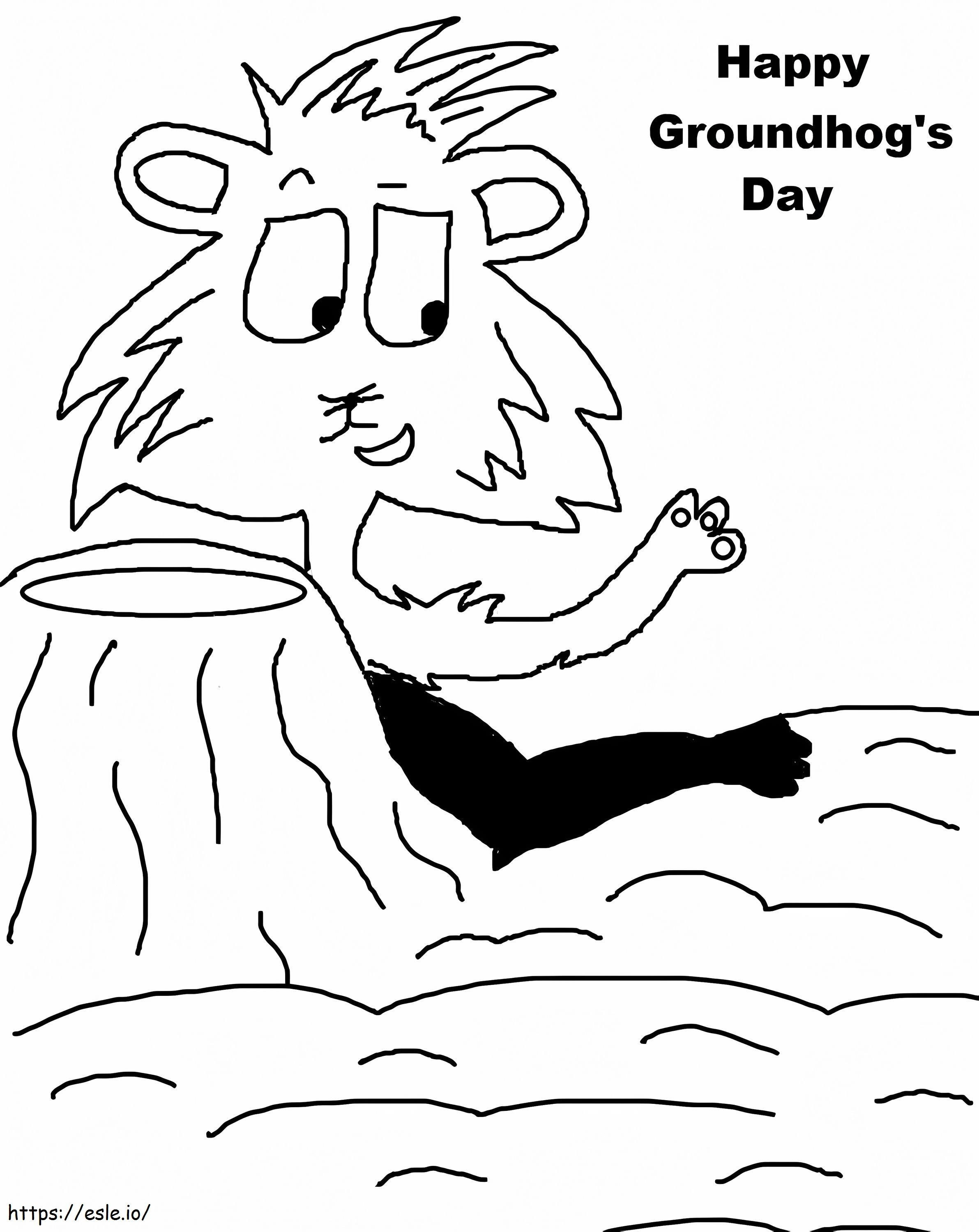 Coloriage Joyeux jour de la marmotte 7 à imprimer dessin