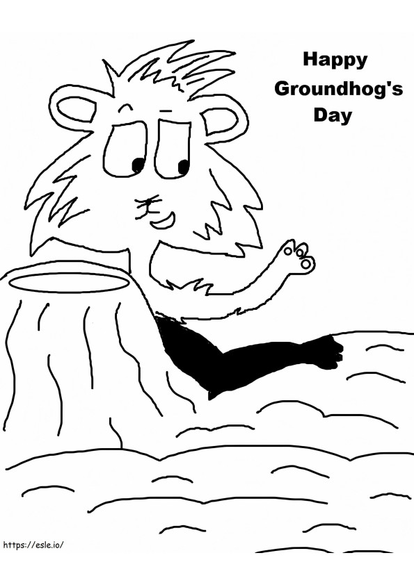 Happy Groundhog Day 7 coloring page