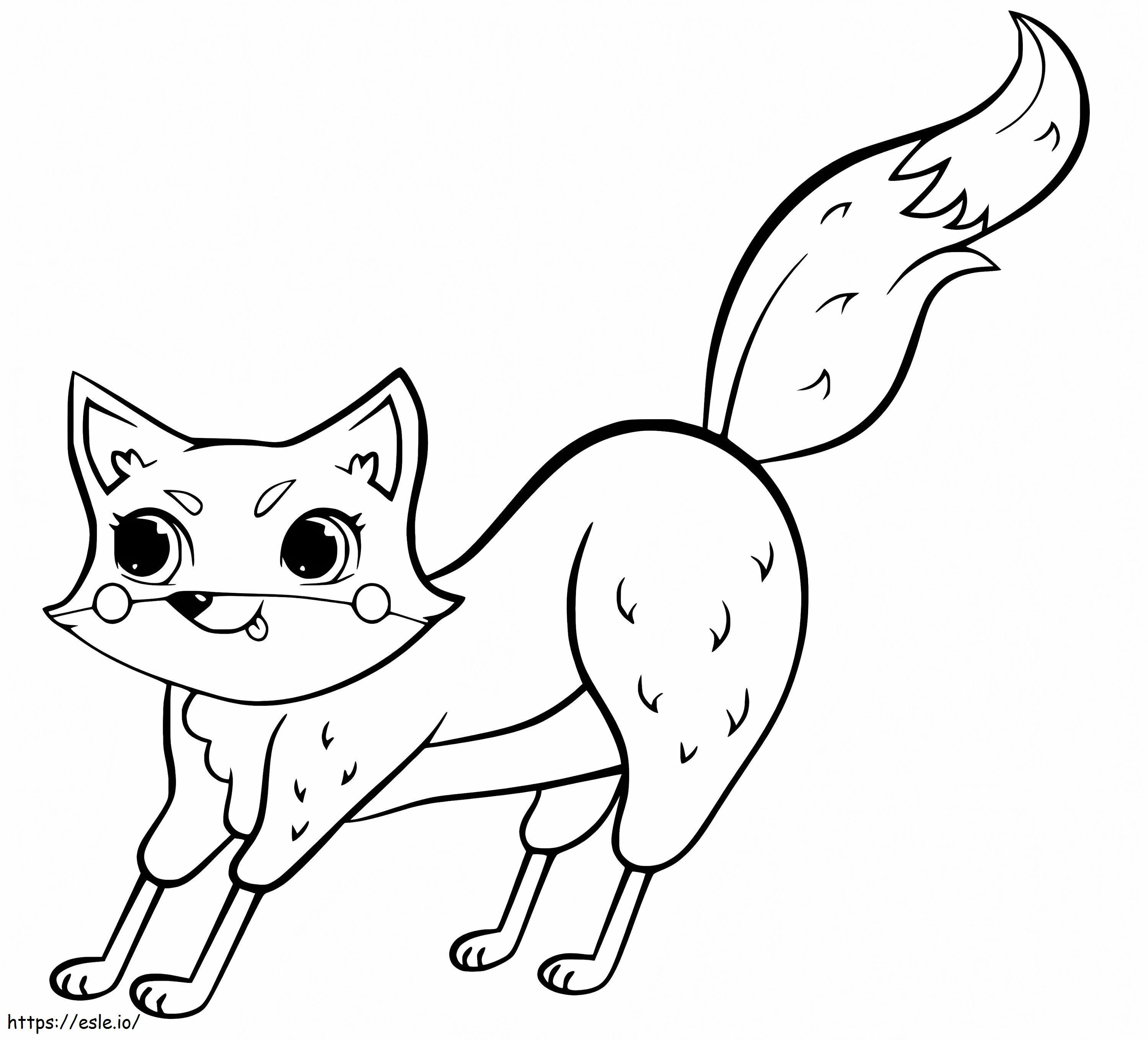 Cute Fox Stretch coloring page