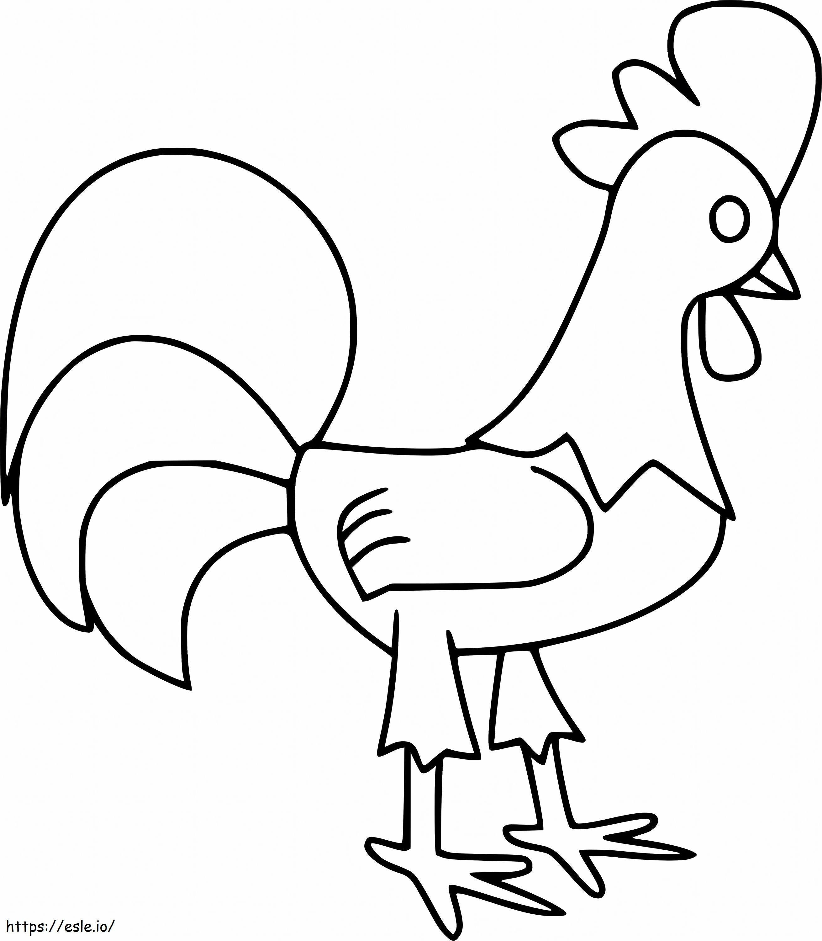 Easy Cock coloring page