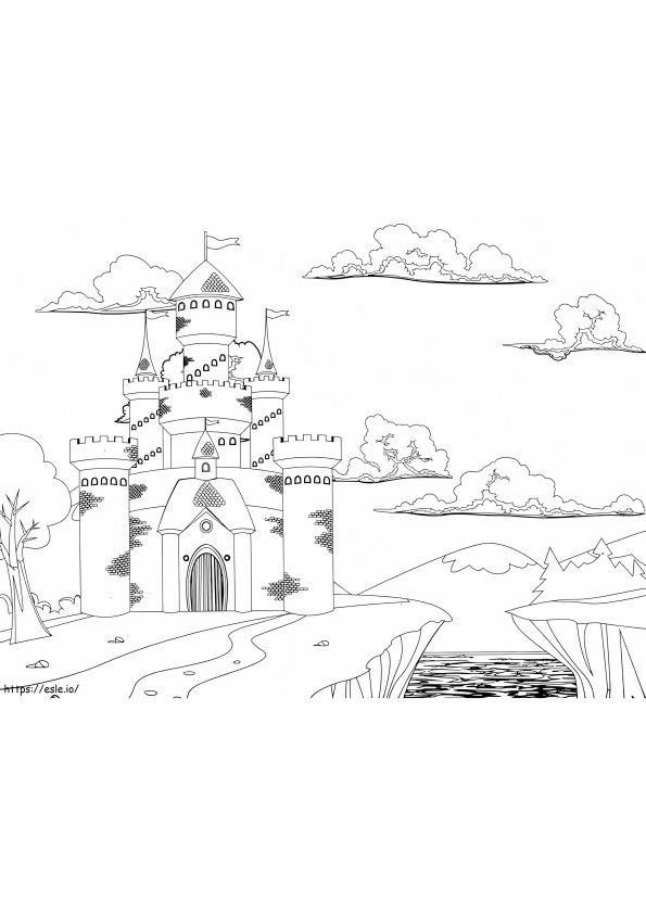 Befestigtes Schloss ausmalbilder