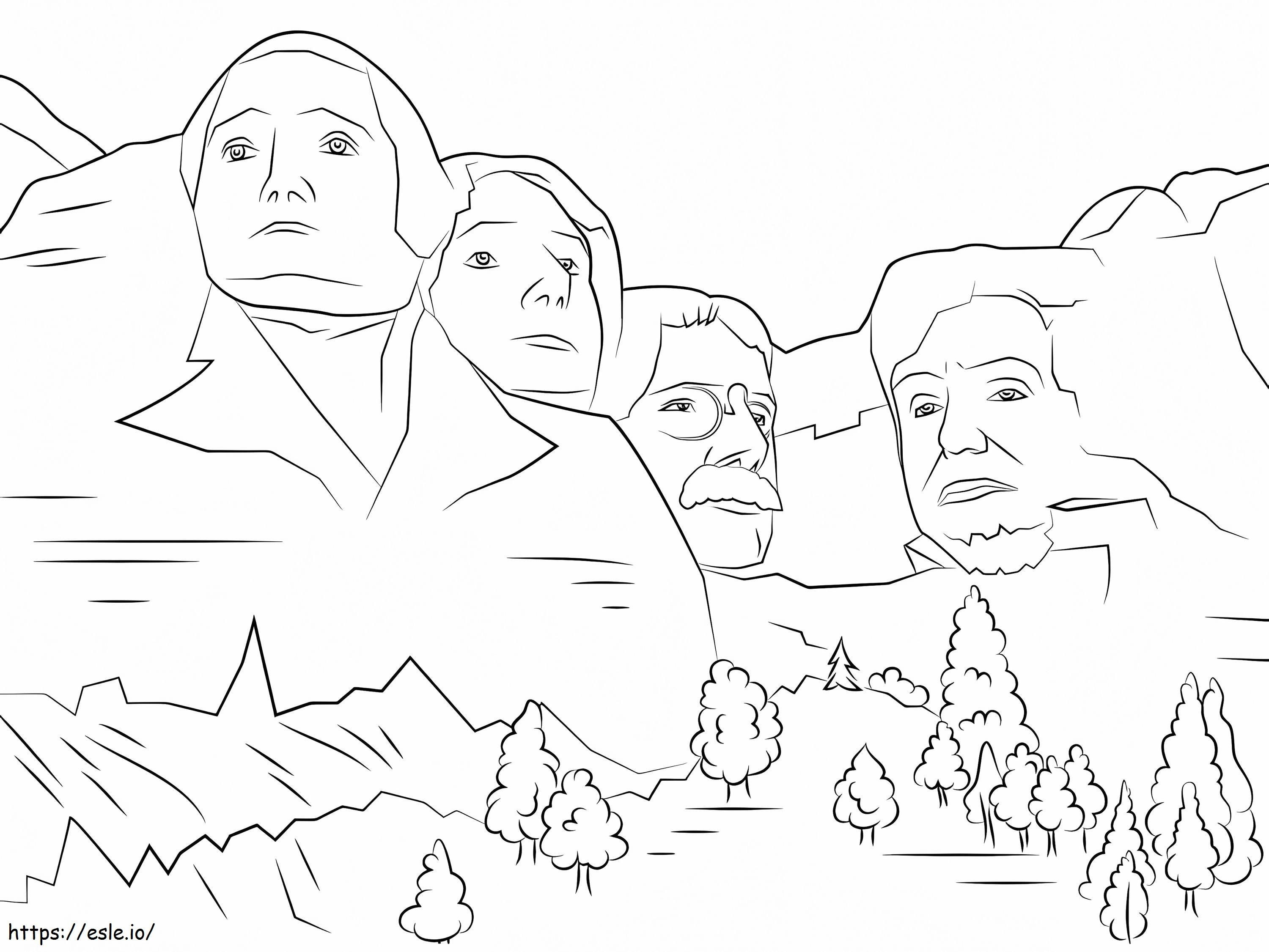 Gunung Rushmore Gambar Mewarnai