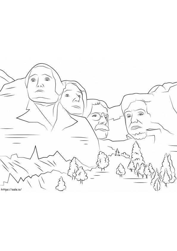 Monte Rushmore para colorir