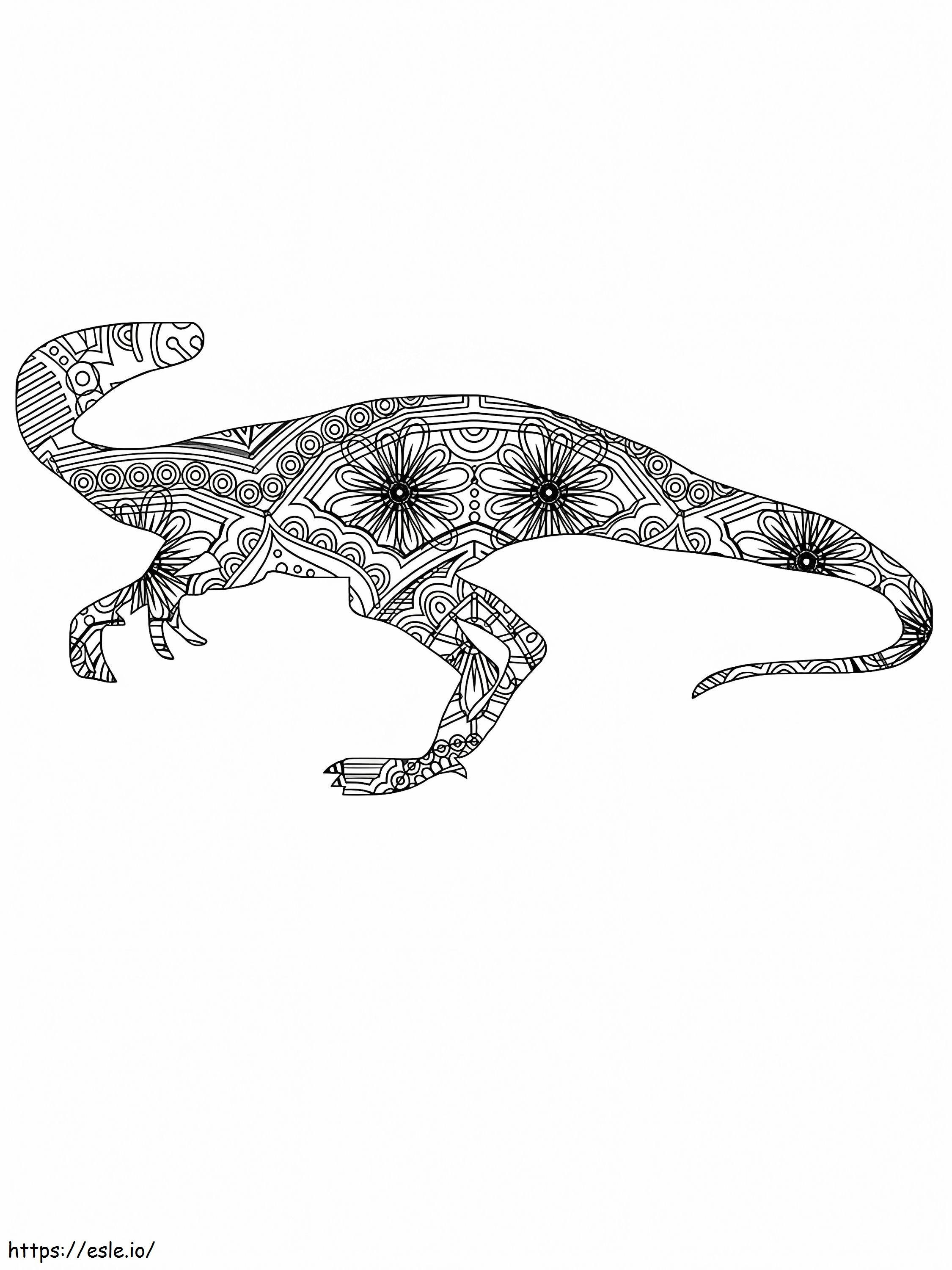ボヘミアンスタイルの恐竜アレブリヘス ぬりえ - 塗り絵