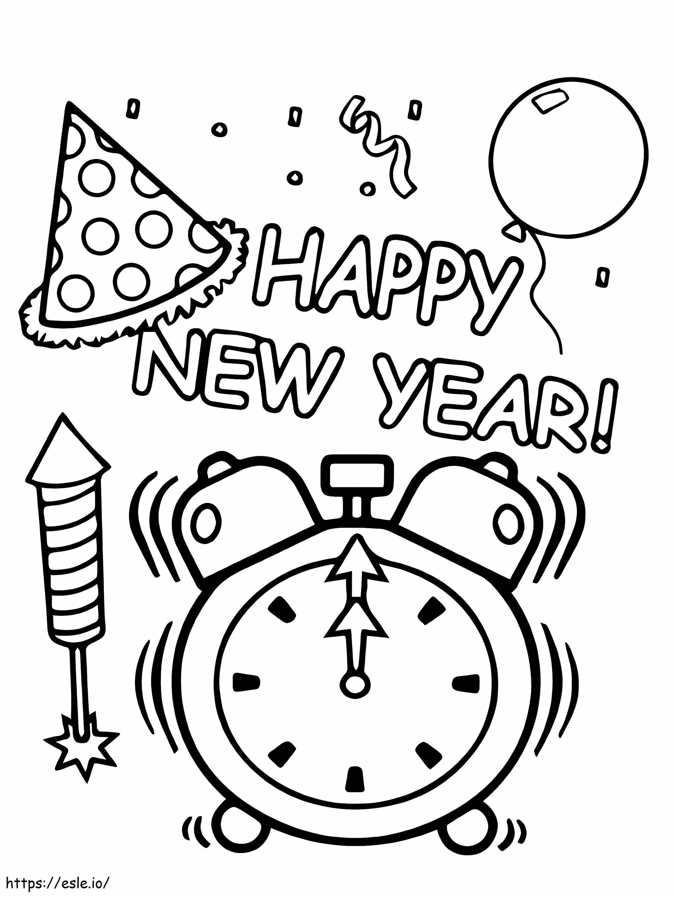 Frohes Neues Jahr-Countdown-Malseite ausmalbilder
