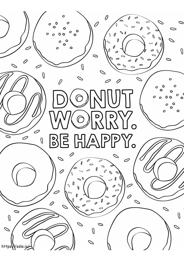 Happy Donut coloring page