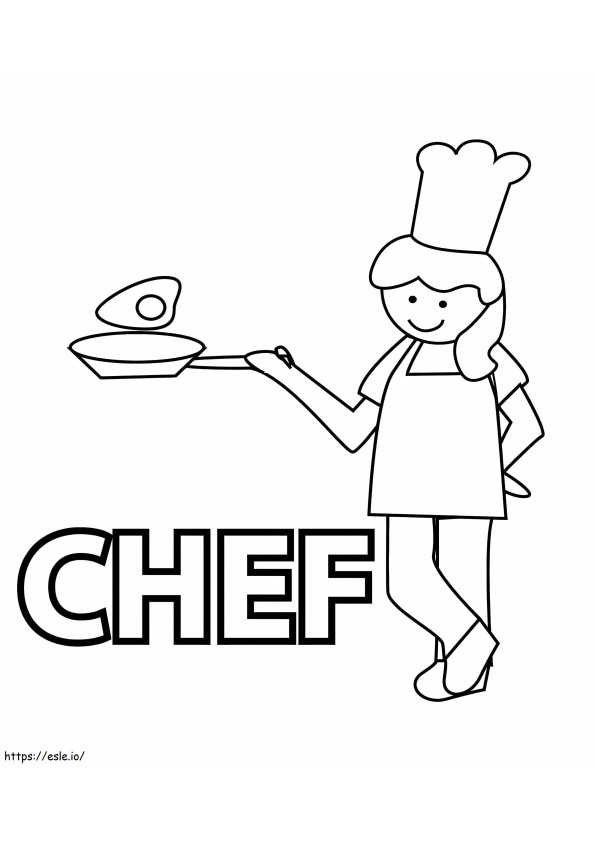 Beautiful Girl Cook coloring page
