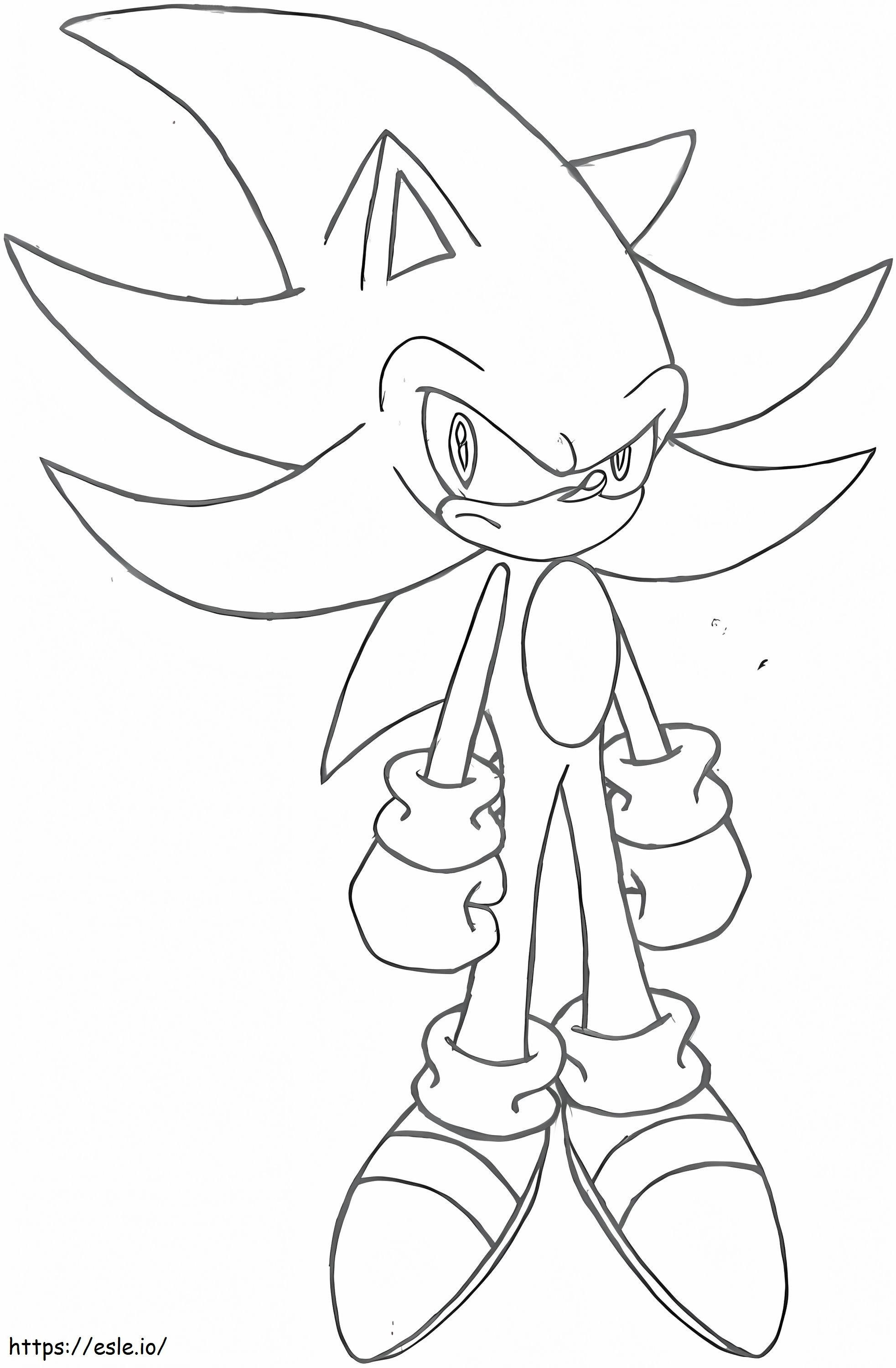 Sonic está com raiva para colorir