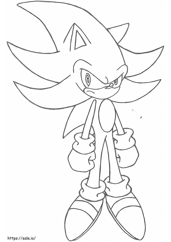 Coloriage Sonic est en colère à imprimer dessin