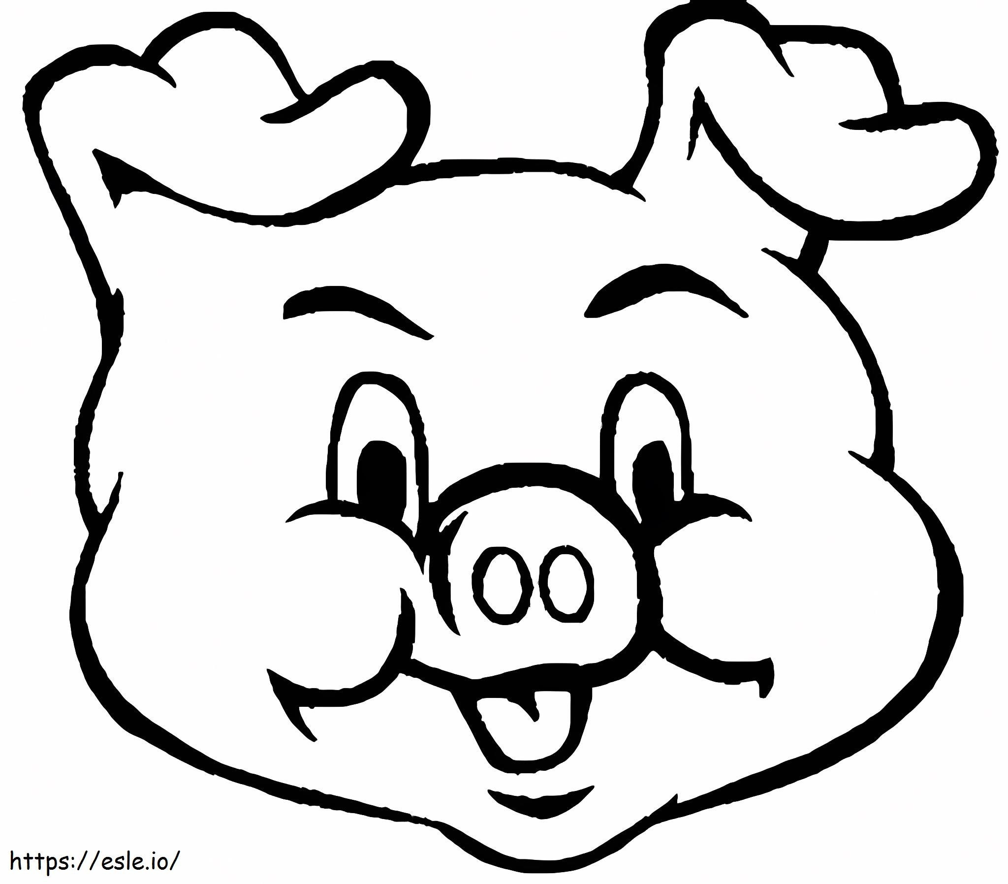Pigs Funny Face coloring page