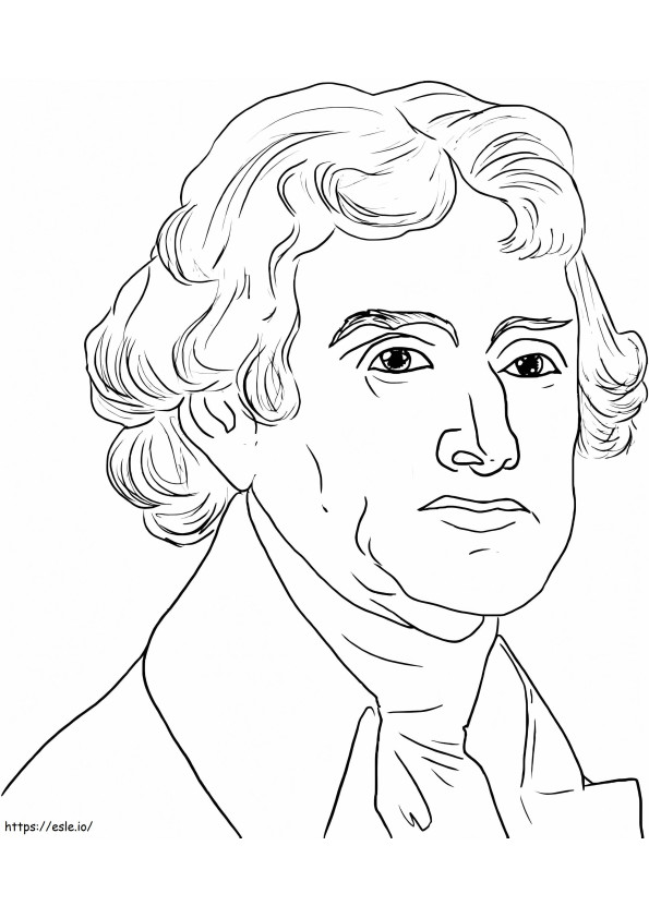トーマス・ジェファーソンの肖像 ぬりえ - 塗り絵