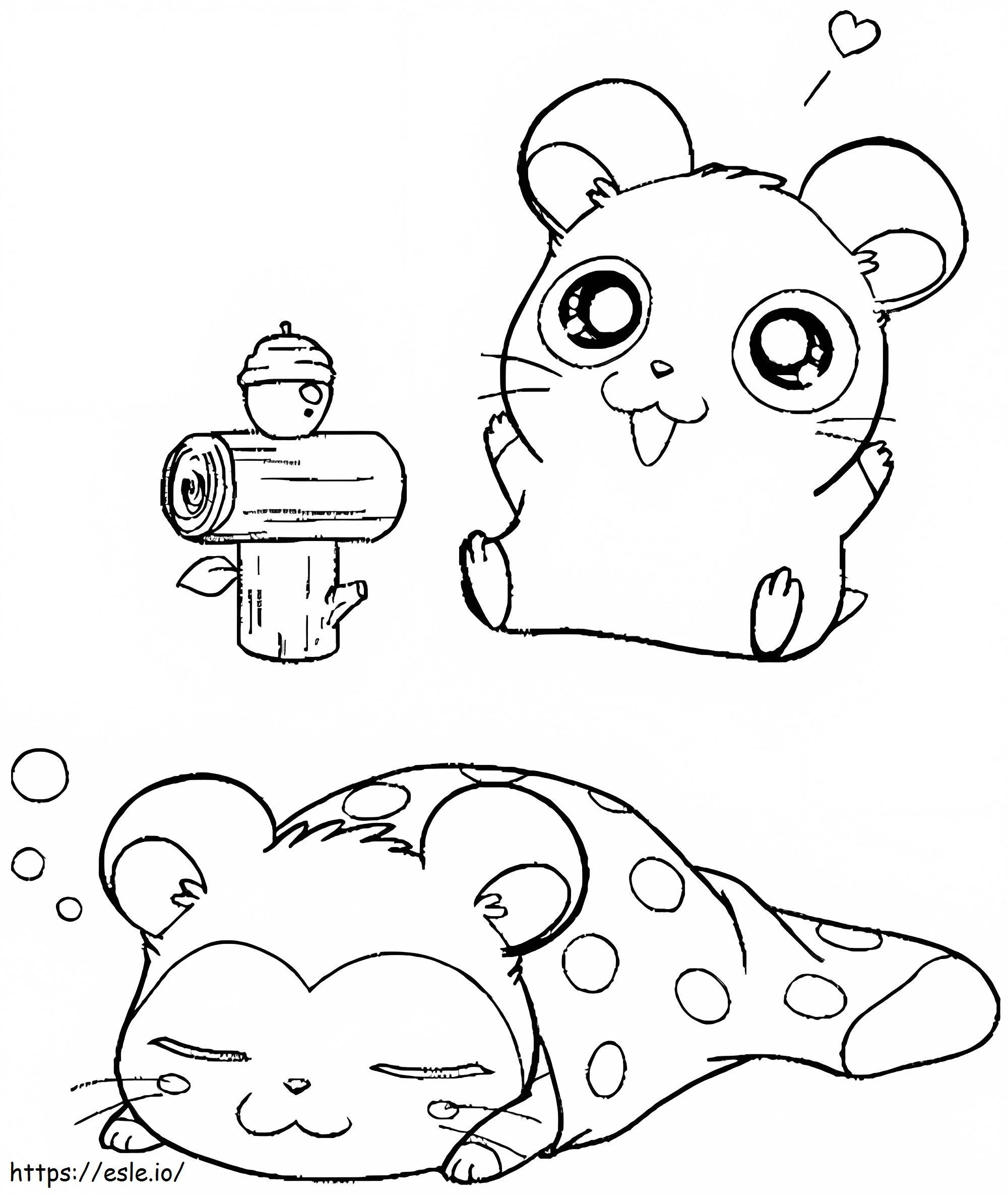 Sleeping Hamster coloring page