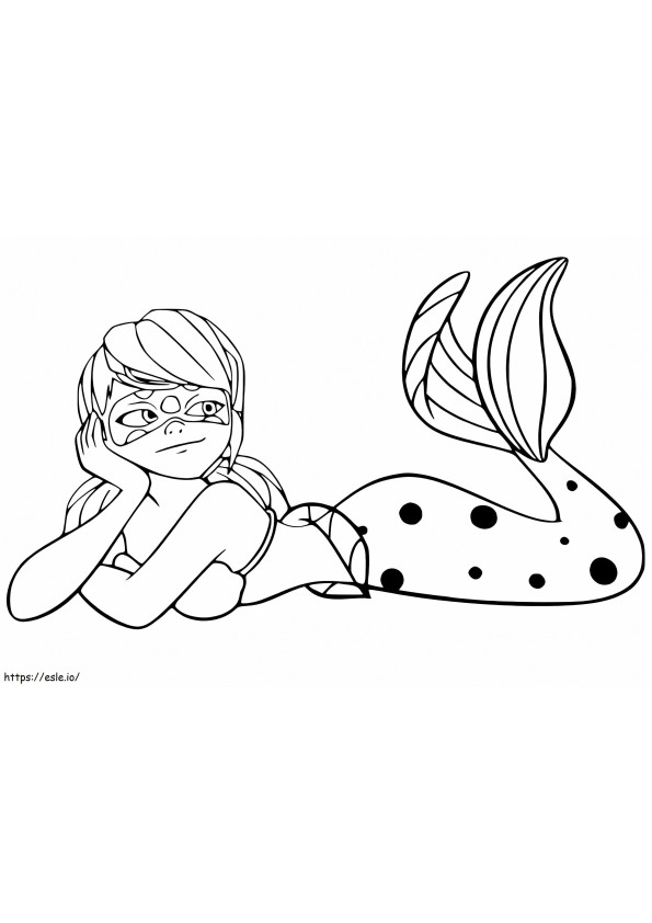 Wunderbare Marienkäfer-Meerjungfrau ausmalbilder