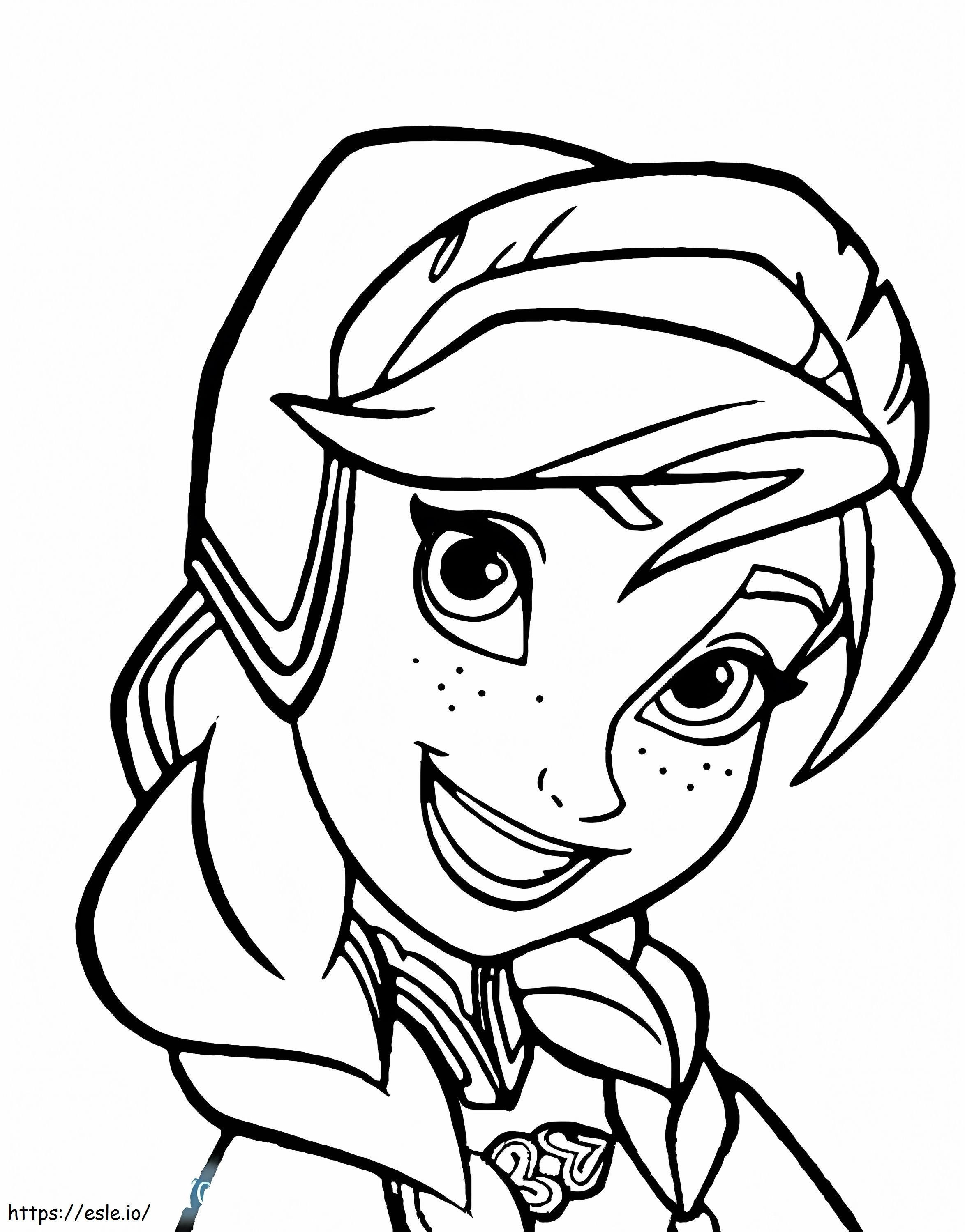 Anna Funny Face coloring page