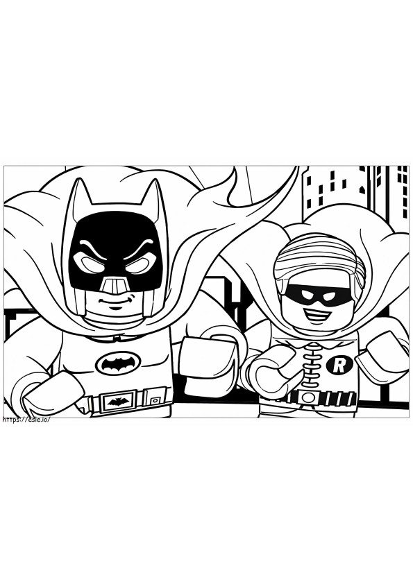 LegoBatman E Robin para colorir