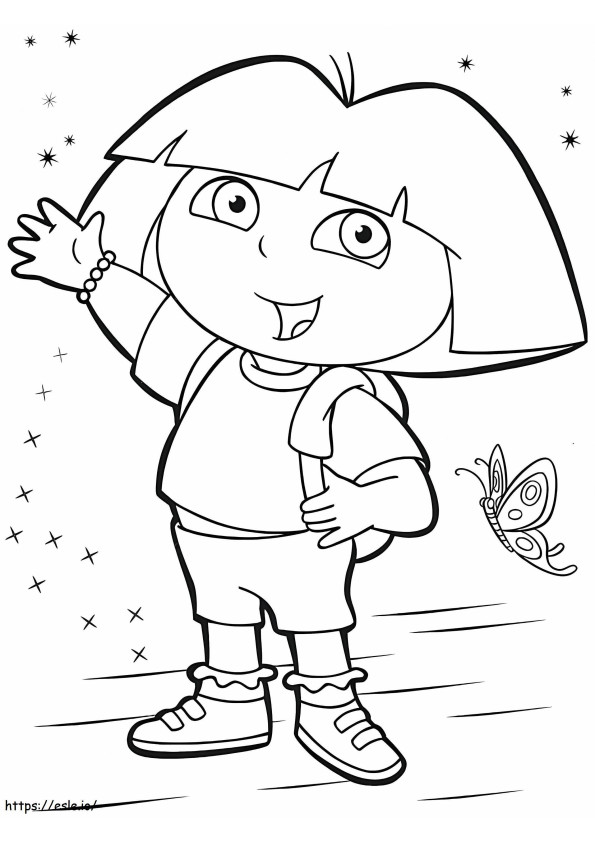 Dora And Butterfly coloring page