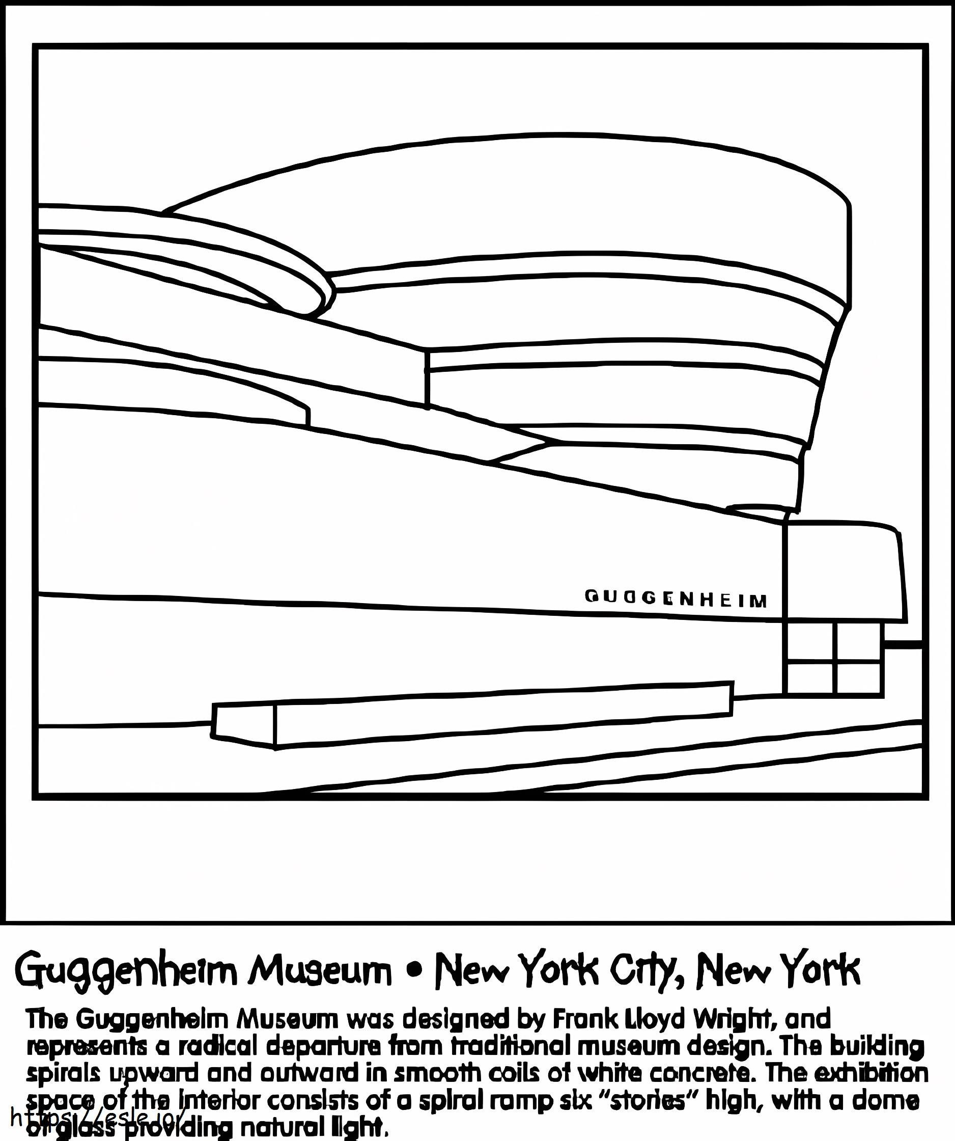 Coloriage musée Guggenheim à imprimer dessin