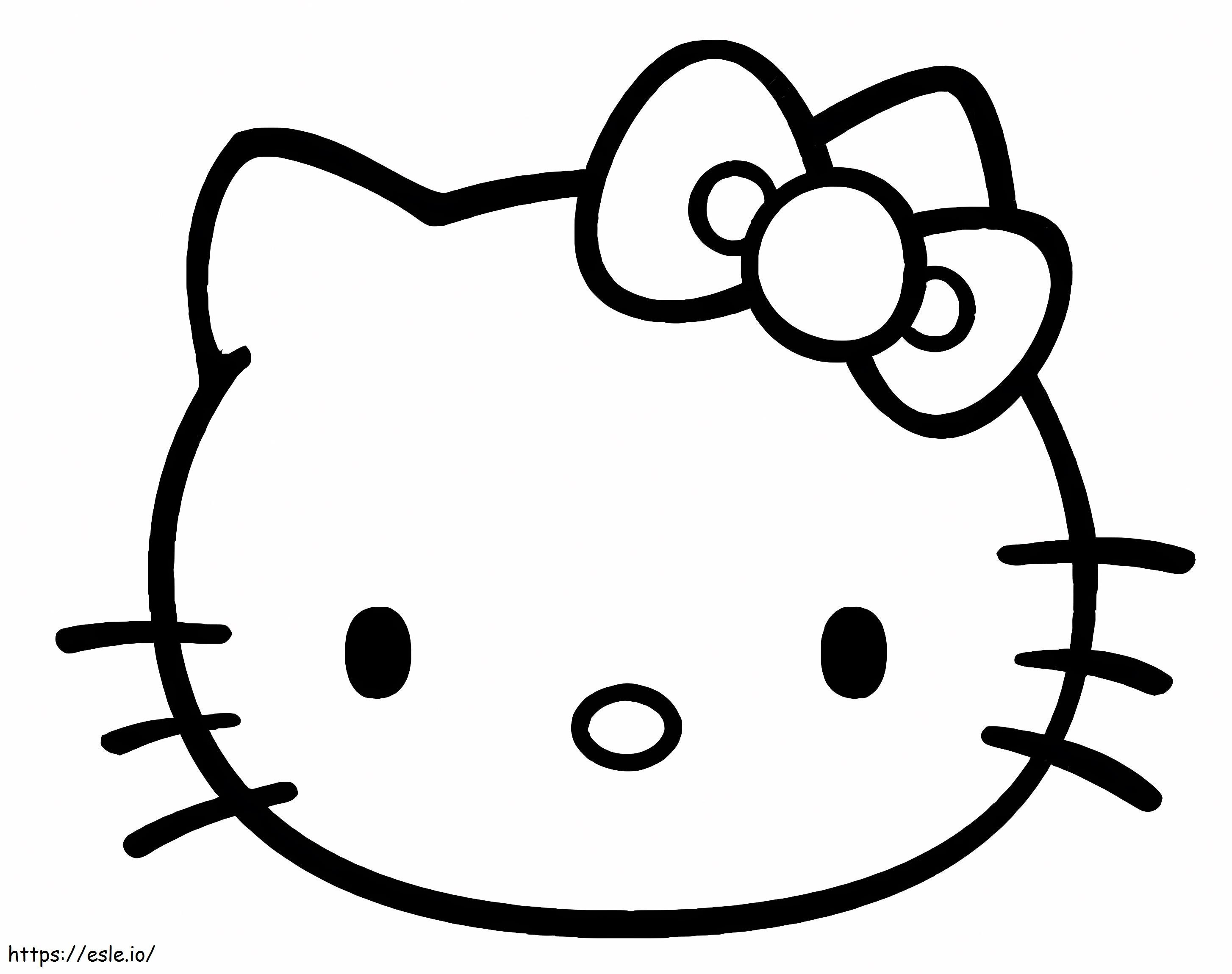 Hello Kitty Face kolorowanka