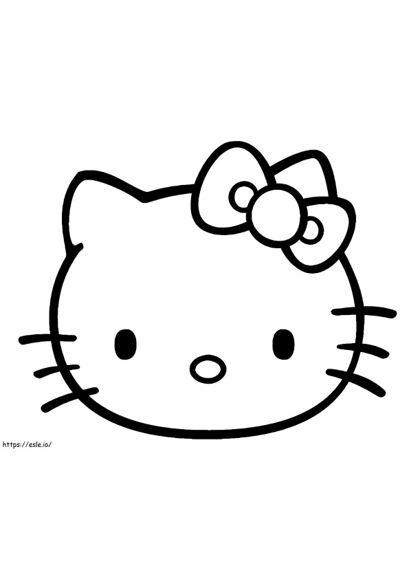 Hello Kitty Face de colorat