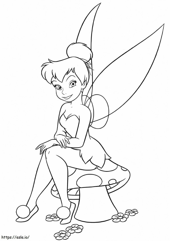 Sitting Tinkerbell coloring page