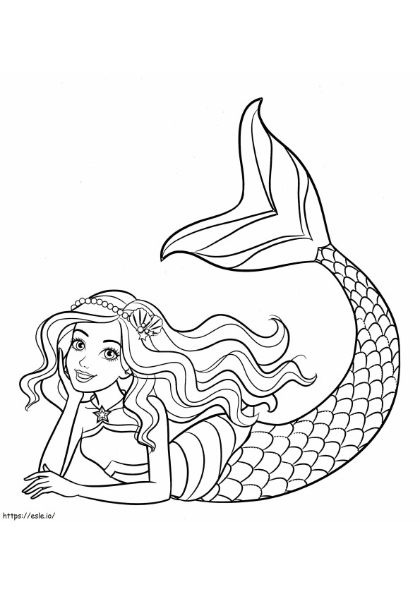 Lying Mermaid coloring page