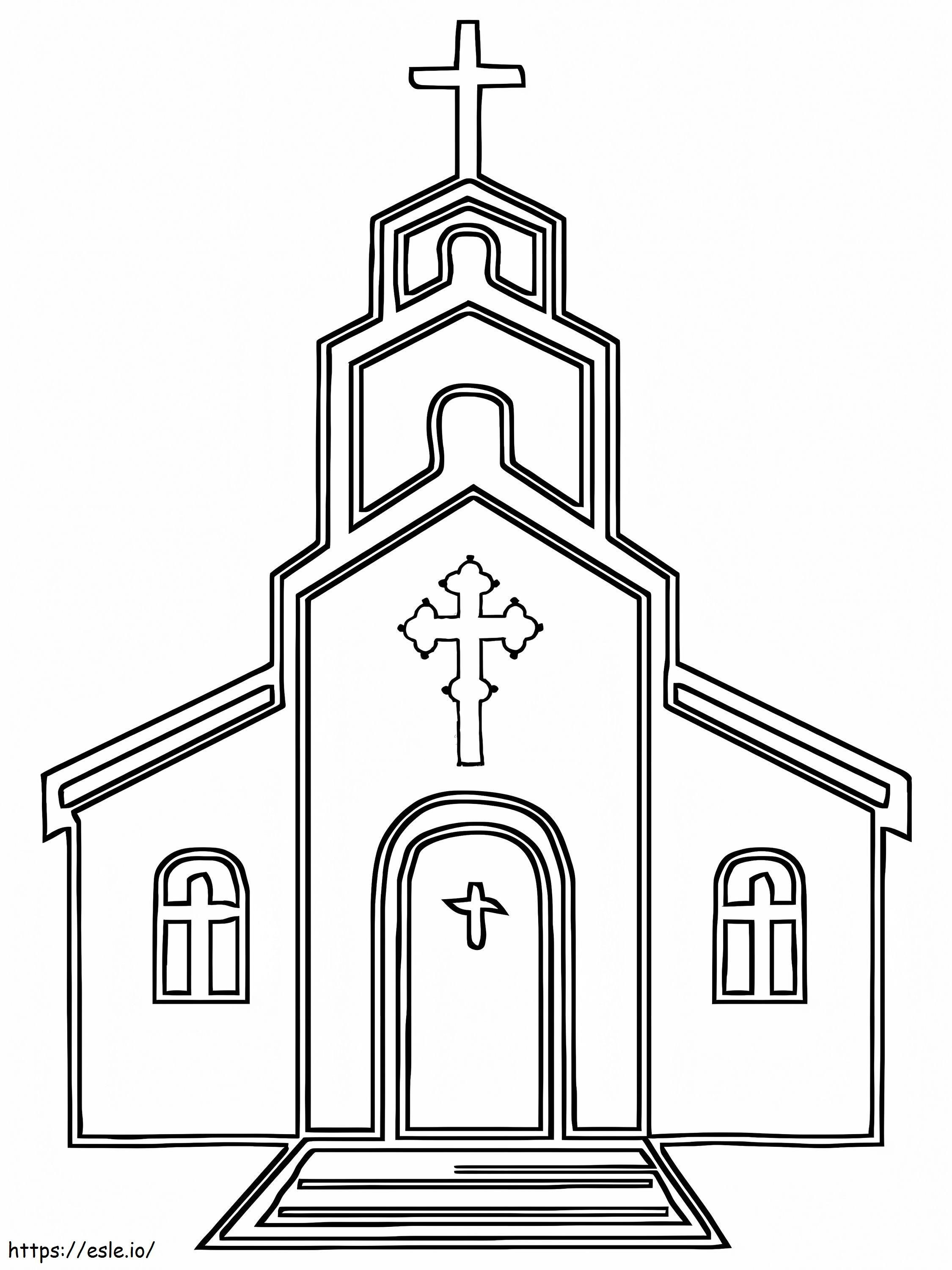 Nice Church coloring page